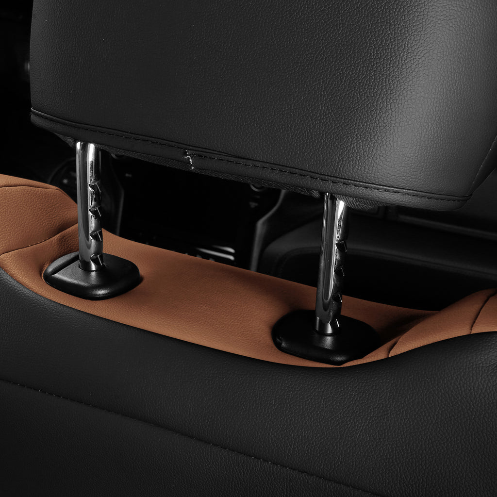 Car Seat Covers for 2019-2026 Dodge Ram 1500 Crew Cab - Full Set Nappa Leather - 46-Split Flat Rear Bench Design, Compatible with Big Horn/Rebel/Lone Star/HFE Trims