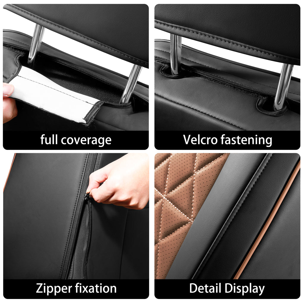 KOSIMAZ Custom Napa Leather Seat Covers for Chevy Silverado & GMC Sierra Crew Cab, 46-Split Flat Rear Bench Design, Compatible with 2019-2026 1500 and 2020-2026 2500HD 3500HD