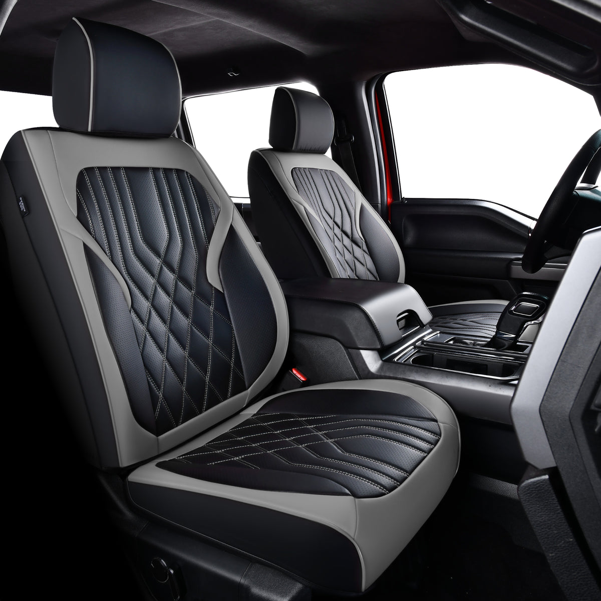 KOSIMAZ F150 Napa Leather Seat Covers, for 2015-2026 F150 SuperCrew, and 2017-2025 F250 F350 F450 Super Duty Crew Cab