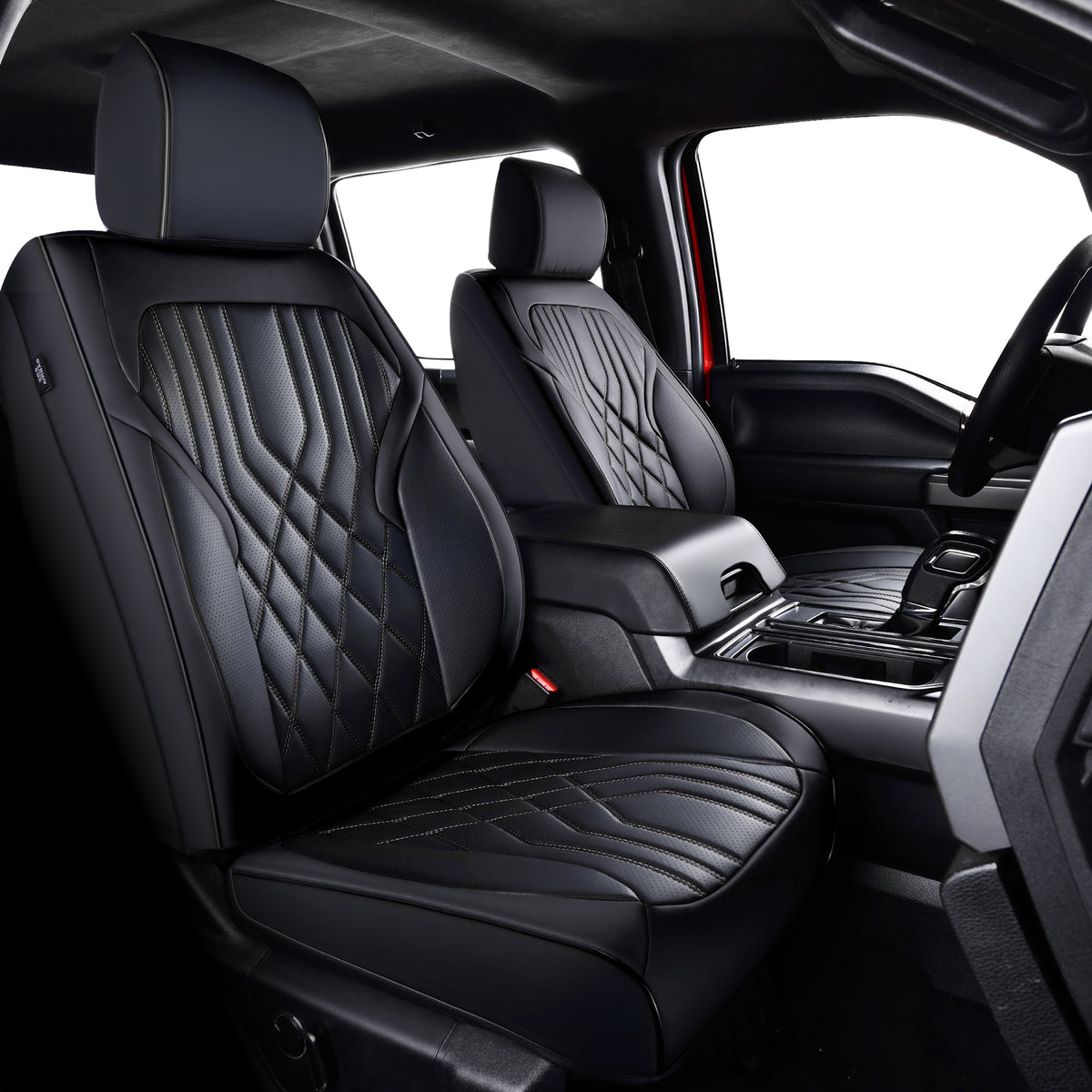 KOSIMAZ F150 Napa Leather Seat Covers, for 2015-2026 F150 SuperCrew, and 2017-2025 F250 F350 F450 Super Duty Crew Cab