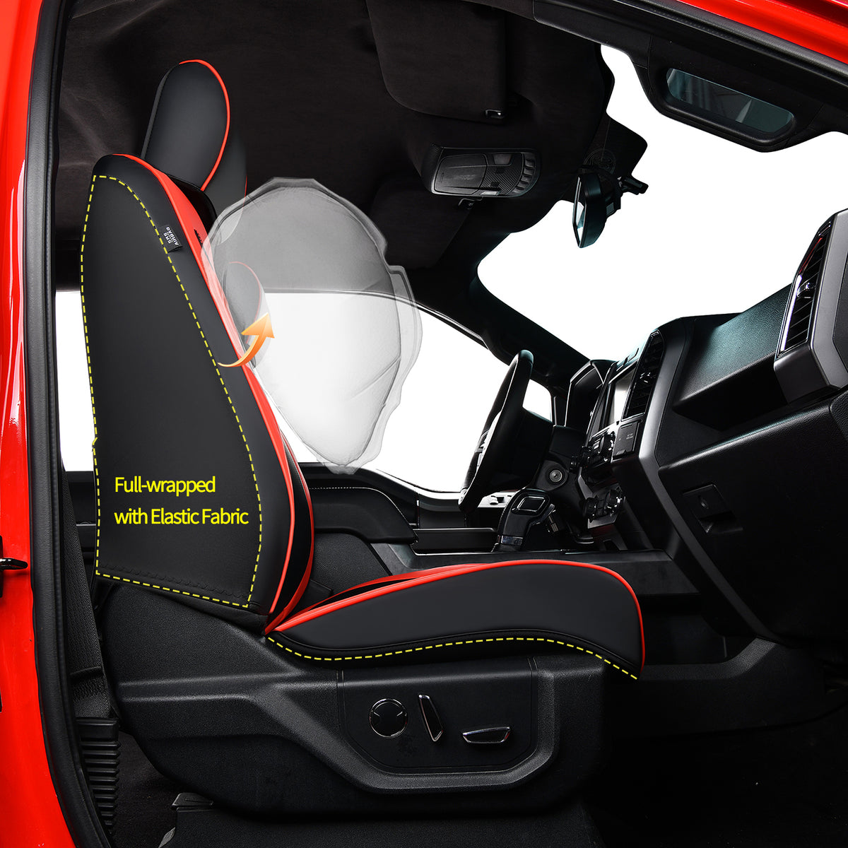 KOSIMAZ Silverado Sierra Truck Napa Leather Seat Covers, for 2019-2026 Chevy Silverado GMC Sierra 1500 & 2020-2026 2500HD 3500HD Crew Cab